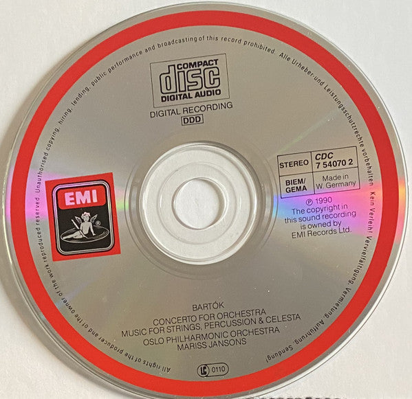 Bartók* - Oslo Philharmonic Orchestra*, Mariss Jansons : Concerto For Orchestra / Music For Strings, Percussion And Celesta (CD, Album)