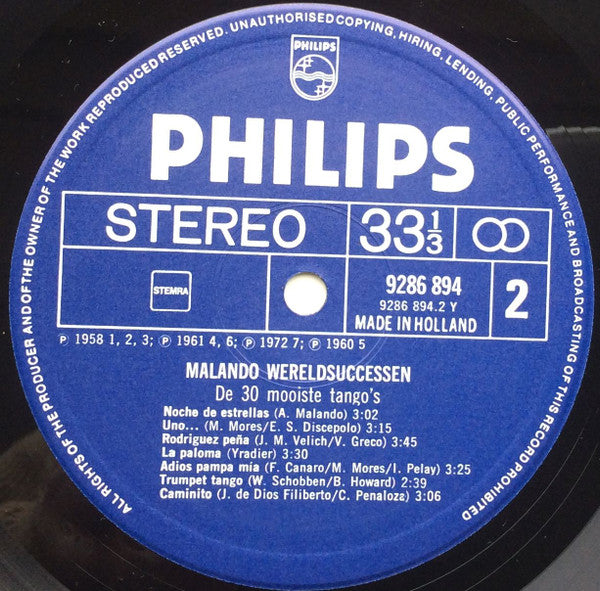 Malando And His Tango Orchestra : Wereldsuccessen (2xLP, Comp)