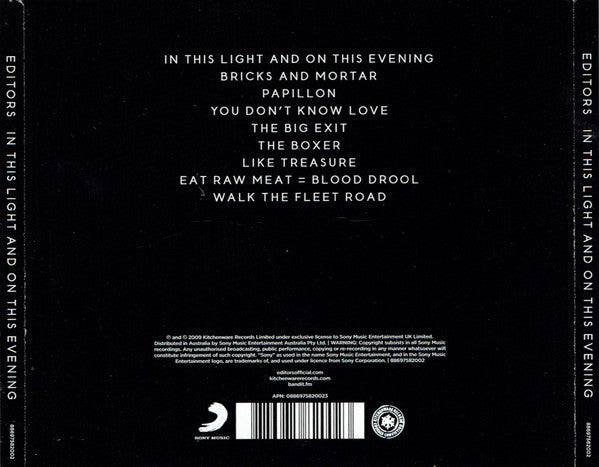 Editors : In This Light And On This Evening (CD, Album)