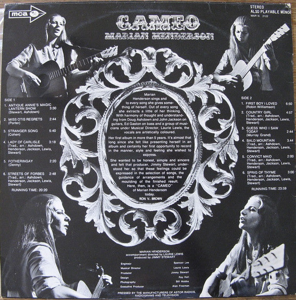 Marian Henderson : Cameo (LP, Album)