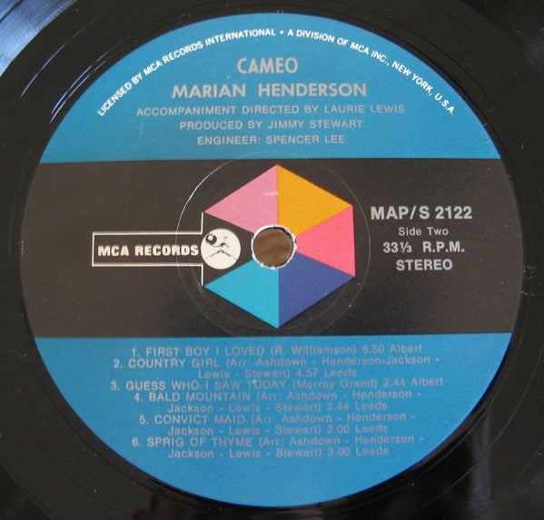 Marian Henderson : Cameo (LP, Album)