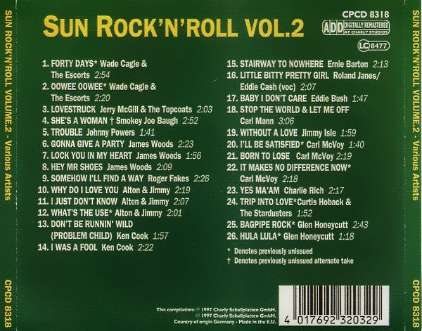 Various : Sun Rock 'N' Roll Volume 2 (CD, Comp, RM)
