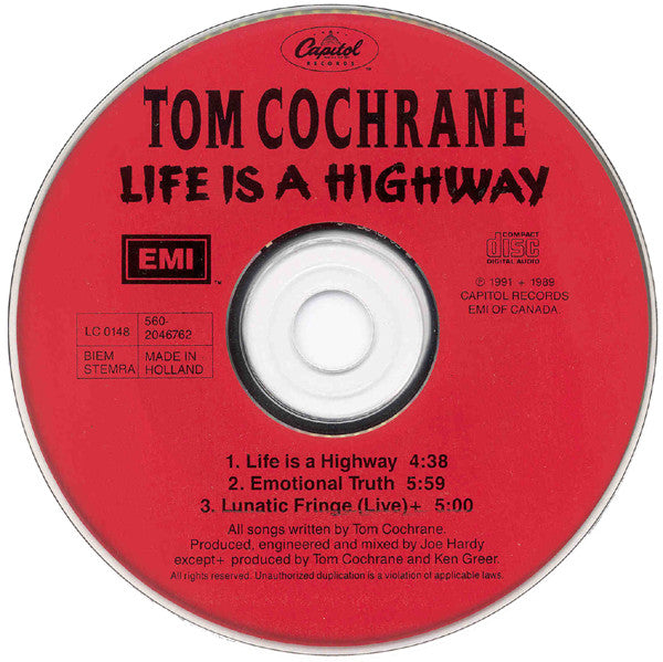 Tom Cochrane : Life Is A Highway (CD, Maxi)