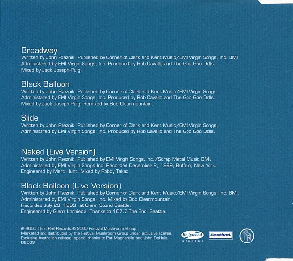 The Goo Goo Dolls* : Broadway (CD, Maxi)