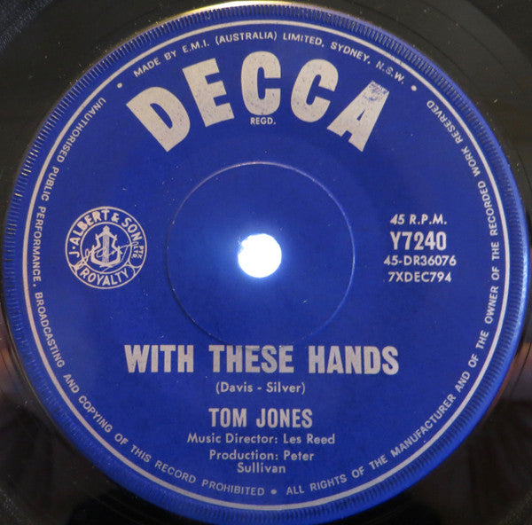 Tom Jones : With These Hands / Untrue (7")