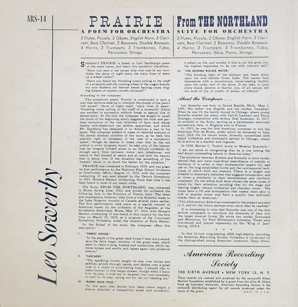 Leo Sowerby : Prairie • From The Northland (LP)