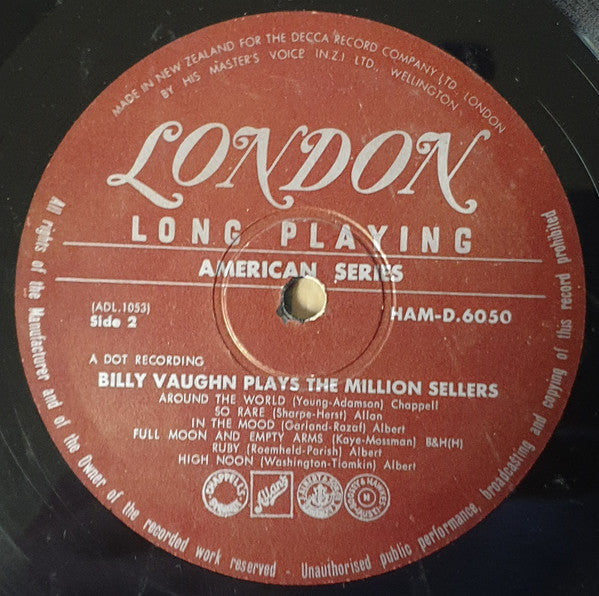 Billy Vaughn : Billy Vaughn Plays The Million Sellers (LP, Album, Mono)