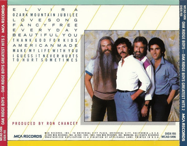 The Oak Ridge Boys : Oak Ridge Boys Greatest Hits 2 (CD, Comp)