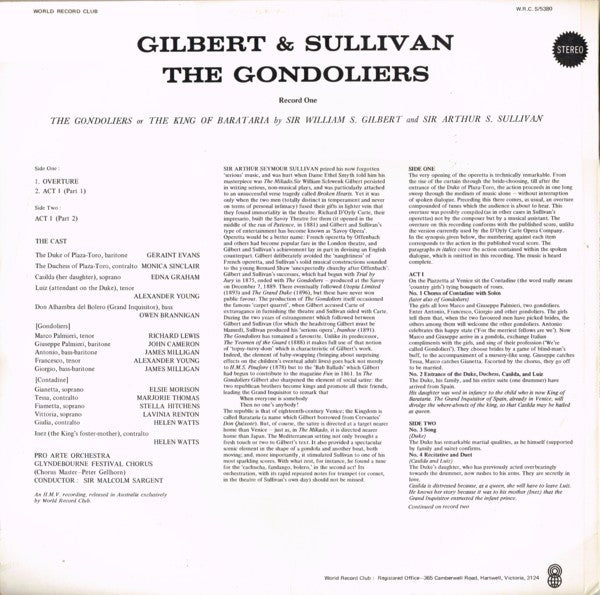 Gilbert & Sullivan : The Gondoliers (2xLP, Album, Club, RE)