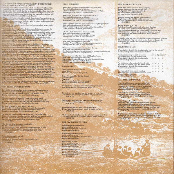 Nigel Lovell, Ron Wills : James Cook's First Voyage Around The World, H.M. Bark Endeavour 1768-1771 (LP, Album, RE, Gat)