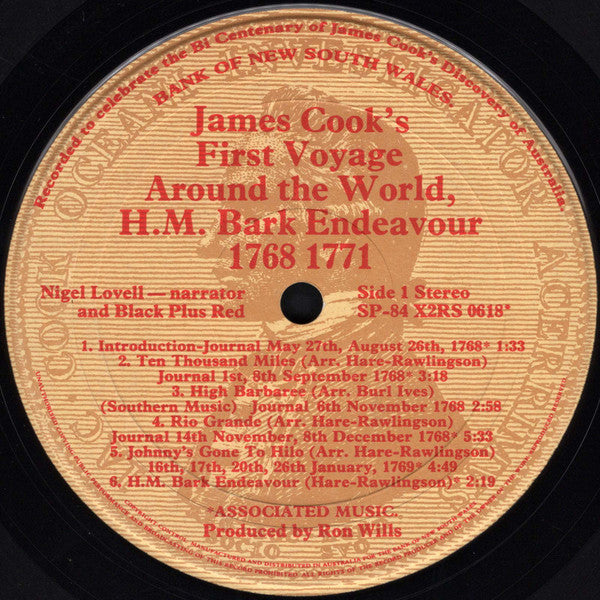 Nigel Lovell, Ron Wills : James Cook's First Voyage Around The World, H.M. Bark Endeavour 1768-1771 (LP, Album, RE, Gat)