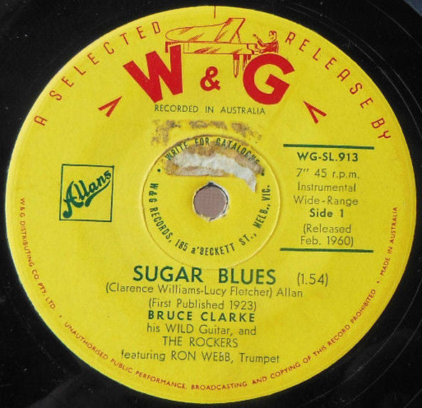 Bruce Clarke And The Rockers : Sugar Blues / Golden Wedding (Rock) (7", Single)