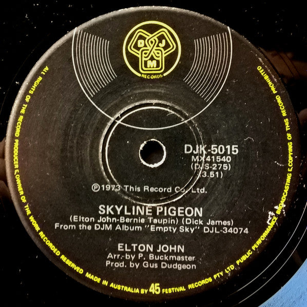 Elton John : Daniel (7", Single)