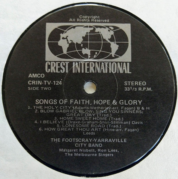 Footscray-Yarraville City Band : Songs Of Faith, Hope & Glory (LP, Album)