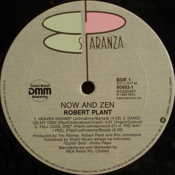 Robert Plant : Now And Zen (LP, Album, DMM)