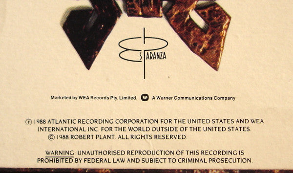 Robert Plant : Now And Zen (LP, Album, DMM)