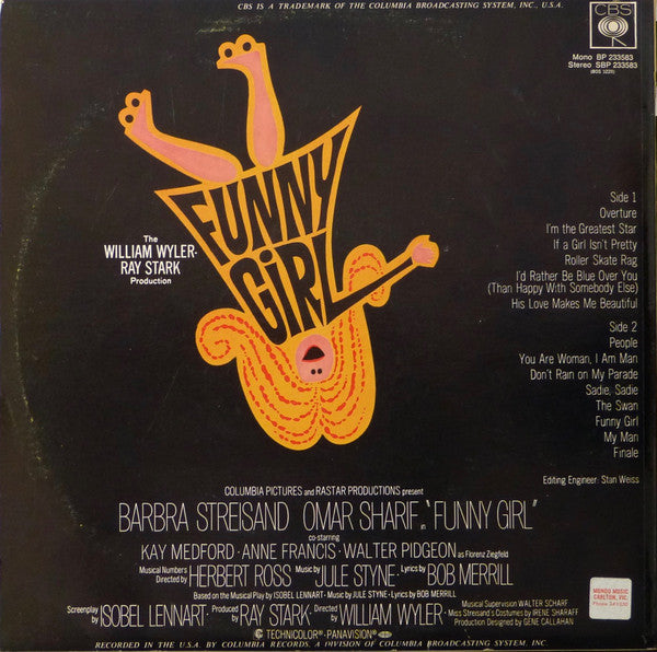Jule Styne / Barbra Streisand / Omar Sharif : Funny Girl (The Original Sound Track Recording) (LP, Album)