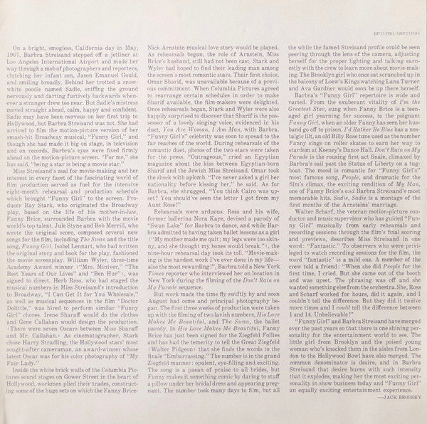 Jule Styne / Barbra Streisand / Omar Sharif : Funny Girl (The Original Sound Track Recording) (LP, Album)