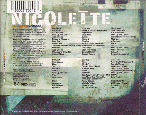 Nicolette : DJ-Kicks (2xCD, Mixed)
