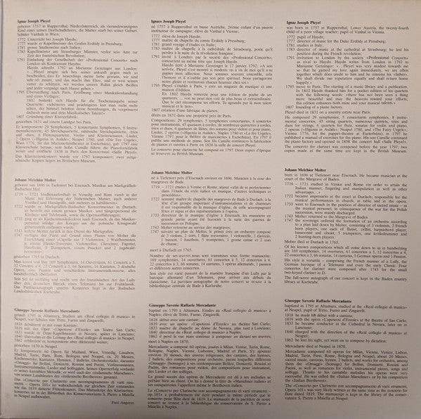 Ignaz Pleyel, Johann Melchior Molter, Giuseppe Saverio Mercadante, Thomas Friedli, Südwestdeutsches Kammerorchester Leitung Paul Angerer : Klarinettenkonzerte (LP, Album)