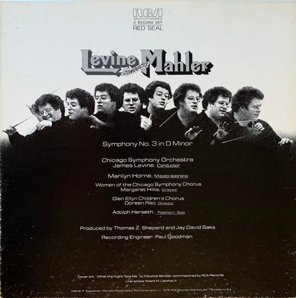 Levine* Conducts Mahler*, Chicago Symphony Orchestra, James Levine (2), Chicago Symphony Chorus / Glen Ellyn Children's Chorus, Marilyn Horne : Symphony No. 3 In D Minor (2xLP + Box)