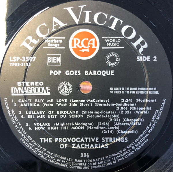 Helmut Zacharias : Pop Goes Baroque - The Provocative Strings Of Zacharias (LP, Album)