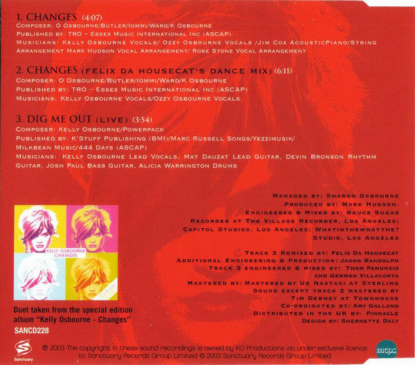 Ozzy* & Kelly Osbourne : Changes (CD, Single)
