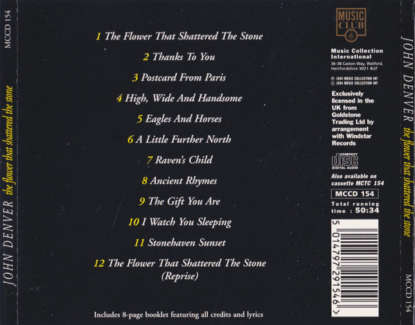 John Denver : The Flower That Shattered The Stone (CD, Album, RE)