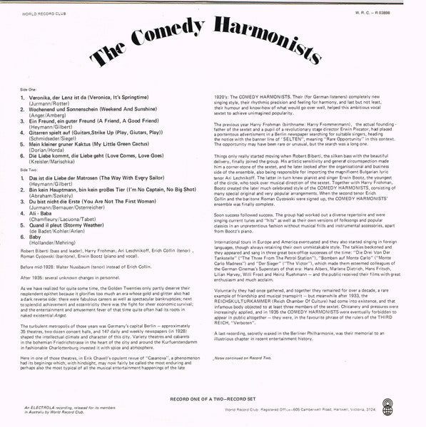 Comedian Harmonists : The Comedy Harmonists (2xLP, Comp, Mono, Club)