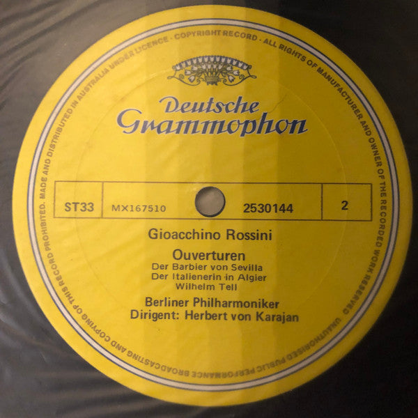 Rossini* : Berliner Philharmoniker - Herbert Von Karajan : Ouvertüren (LP)
