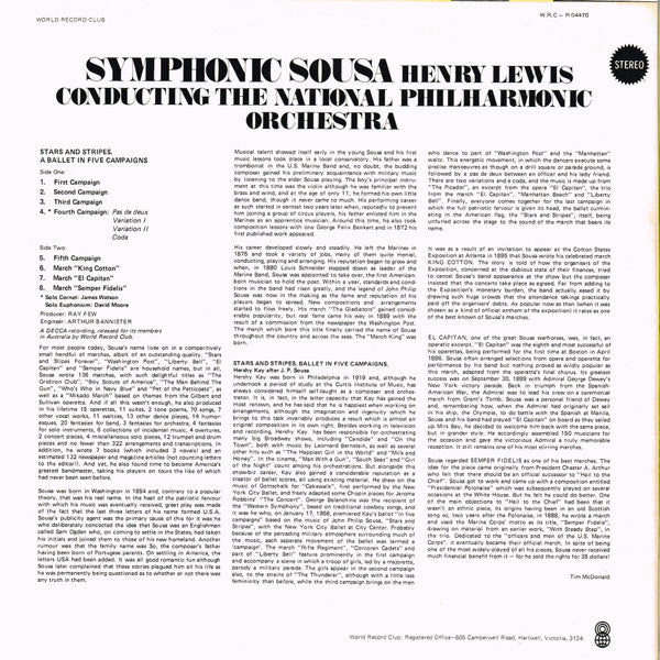 Sousa*, Henry Lewis Conducting The National Philharmonic Orchestra* : Symphonic Sousa (LP, Album, Club)