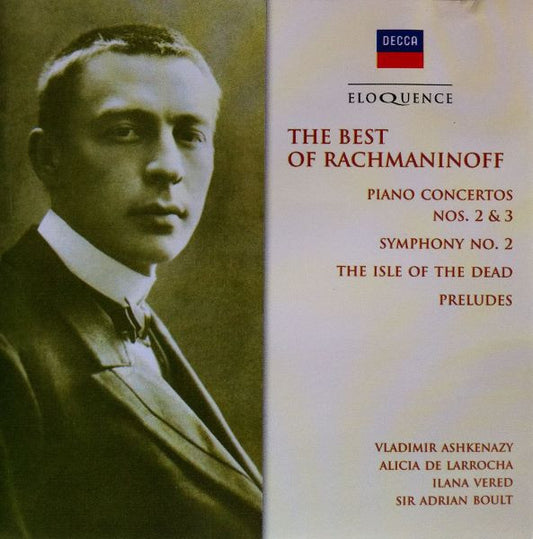 Sergei Vasilyevich Rachmaninoff - Vladimir Ashkenazy, Alicia De Larrocha, Ilana Vered and Sir Adrian Boult : The Best Of Rachmaninov: Piano Concertos Nos. 2 & 3, Symphony No. 2, The Isle Of The Dead, Preludes (CD, Comp)