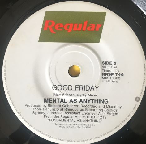 Mental As Anything : Live It Up (7", Single)