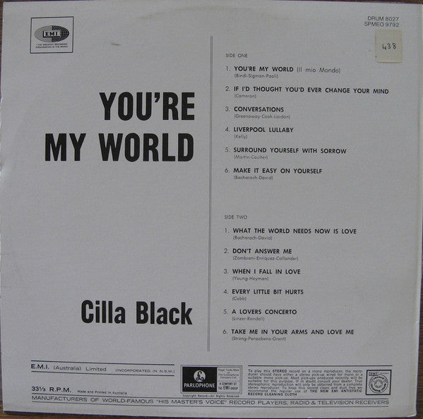 Cilla Black : You're My World (LP, Comp)