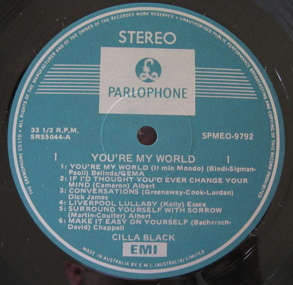 Cilla Black : You're My World (LP, Comp)