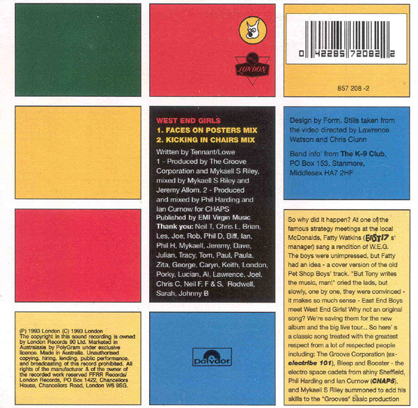 East 17 : West End Girls (CD, Single)