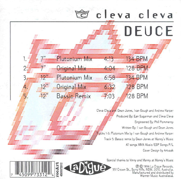 Cleva Cleva : Deuce (CD, Single, Car)