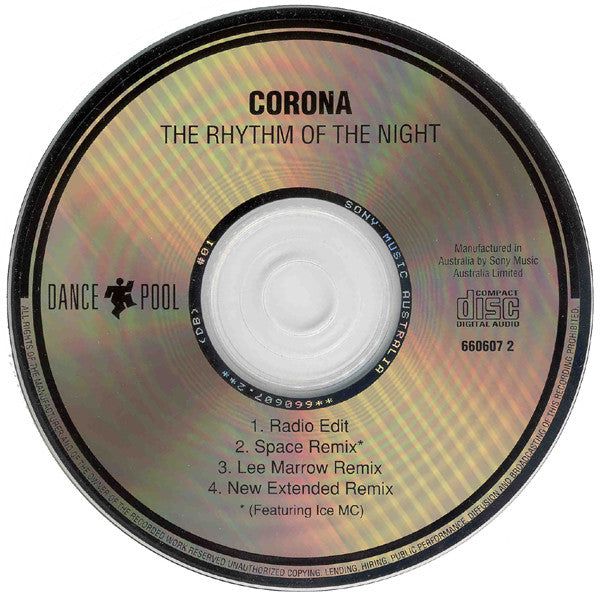Corona : The Rhythm Of The Night (CD, Single, Car)