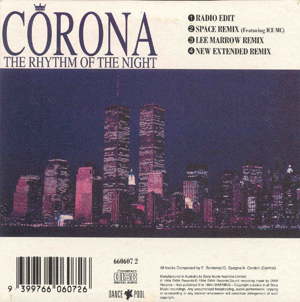 Corona : The Rhythm Of The Night (CD, Single, Car)