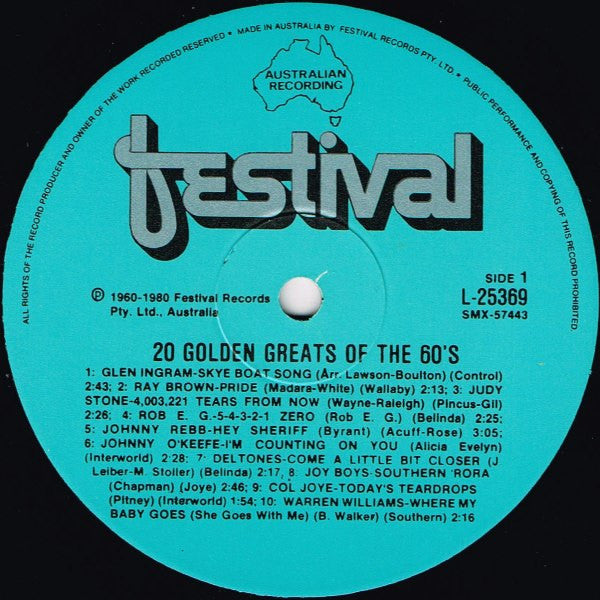 Various : 20 Golden Greats Of The 60's (LP, Comp)