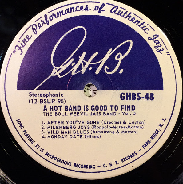 The Boll Weevil Jass Band : A Hot Band Is Good To Find Volume 5 (LP, Album)