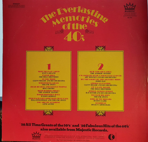 Various : The Everlasting Memories Of The 40's (LP, Comp)