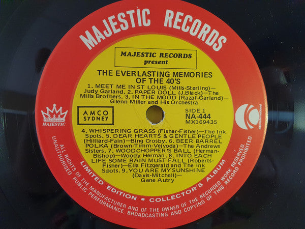 Various : The Everlasting Memories Of The 40's (LP, Comp)