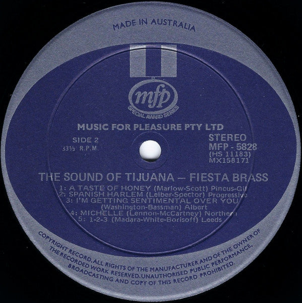 The Fiesta Brass : Viva Tijuana! (LP, Album, RE)