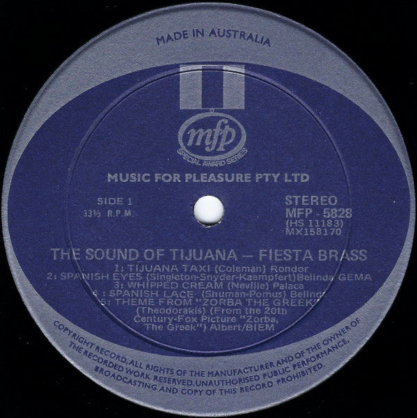 The Fiesta Brass : Viva Tijuana! (LP, Album, RE)