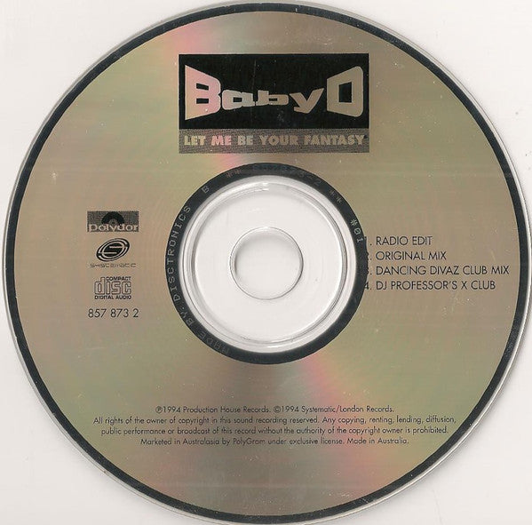 Baby D : Let Me Be Your Fantasy (CD, Single, Car)
