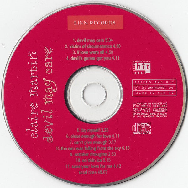 Claire Martin : Devil May Care (CD, Album)