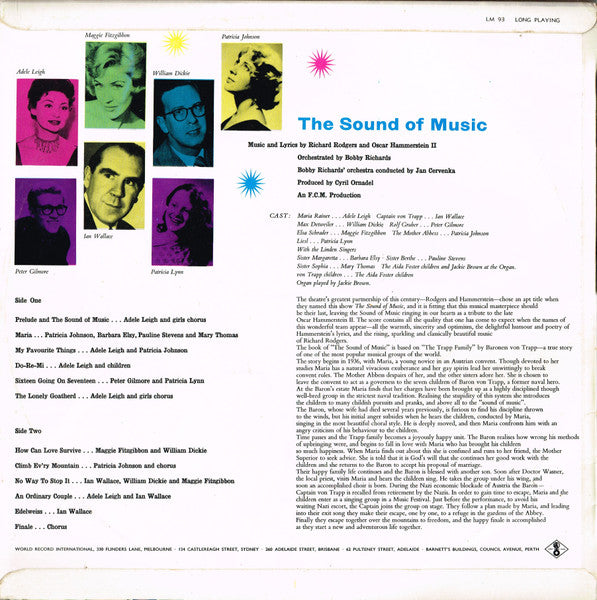 Rodgers And Hammerstein* : The Sound Of Music (LP, Album, Mono, Club)