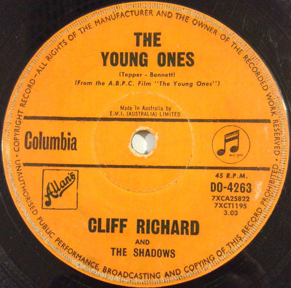 Cliff Richard & The Shadows : The Young Ones (7", Single)