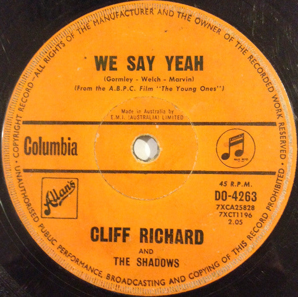 Cliff Richard & The Shadows : The Young Ones (7", Single)